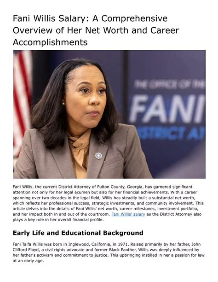 Understanding Fani Willis' Salary: A Deep Dive Into Her Financial Standing